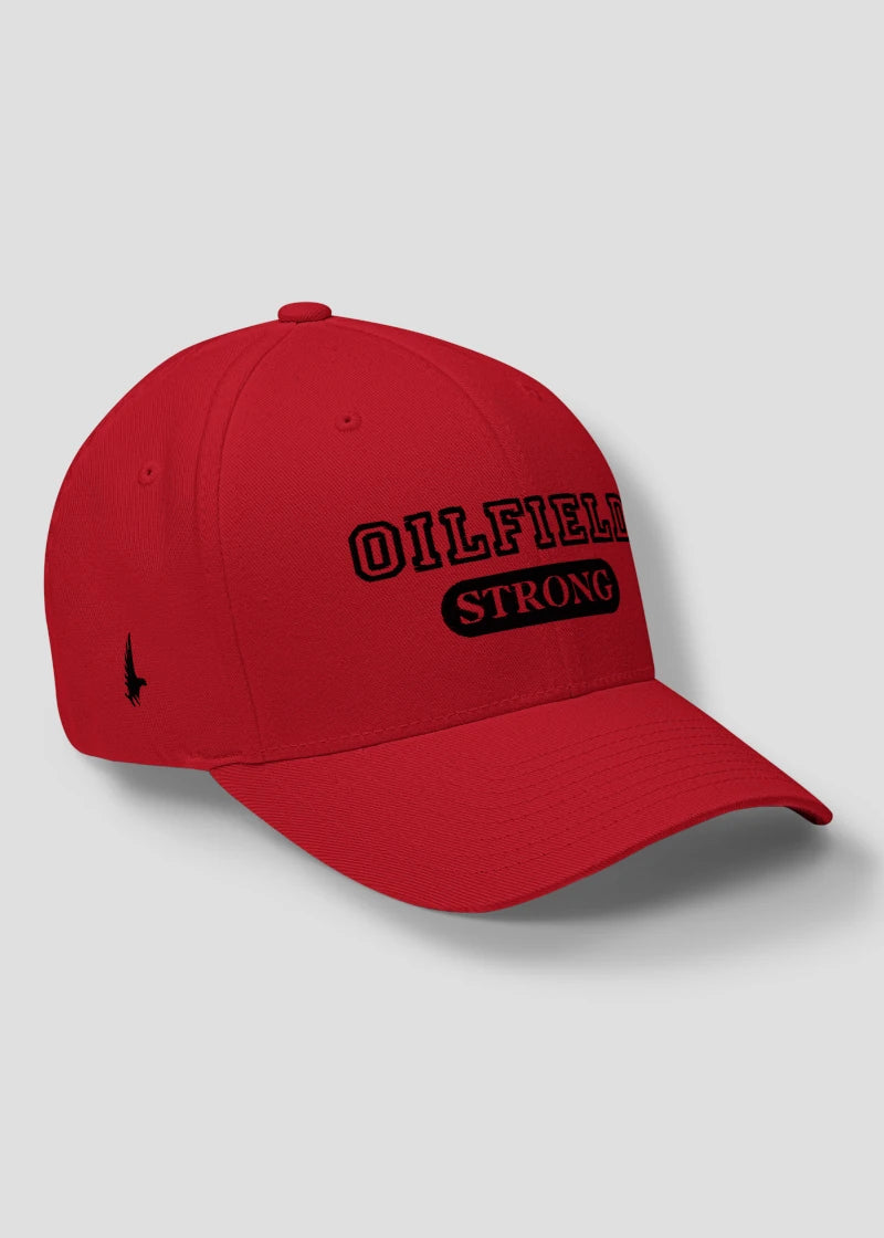 Loyalty Vibes Oilfield Strong Fitted Hat Red Black Loyalty Vibes