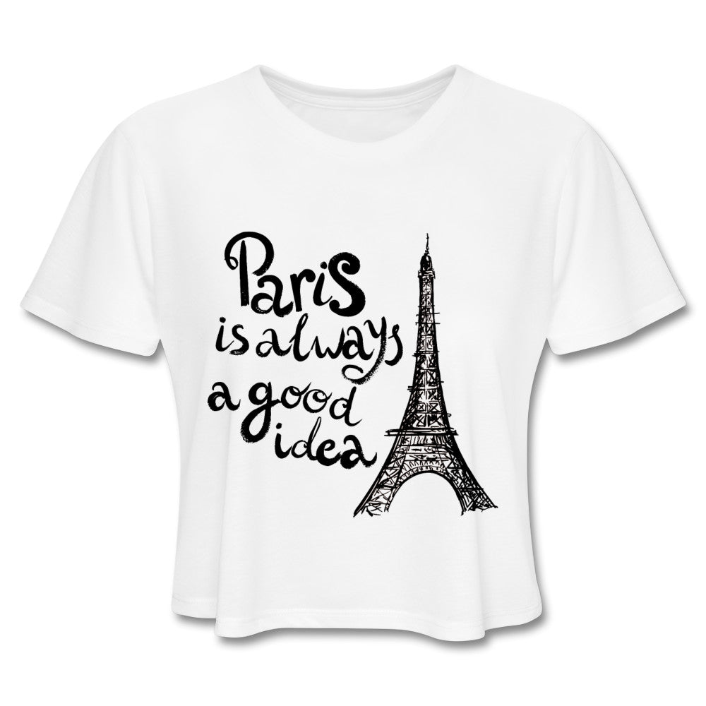 Loyalty Vibes Paris Crop Top White