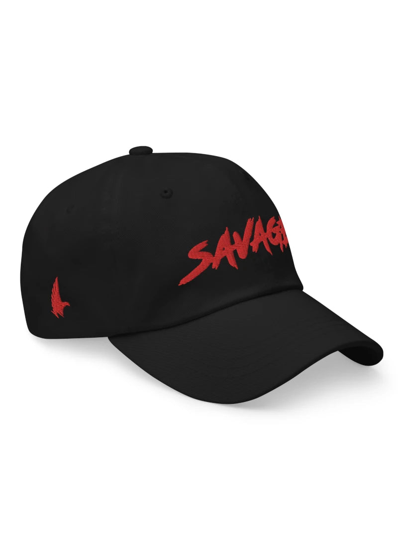 Loyalty Vibes Savage Dad Hat Black Red Adjustable Loyalty Vibes