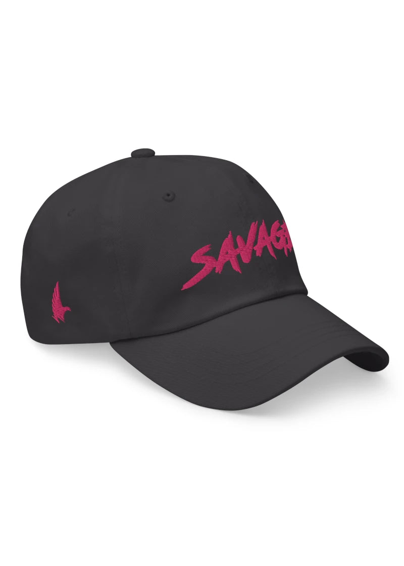 Loyalty Vibes Savage Dad Hat Charcoal Gray Pink Adjustable Loyalty Vibes
