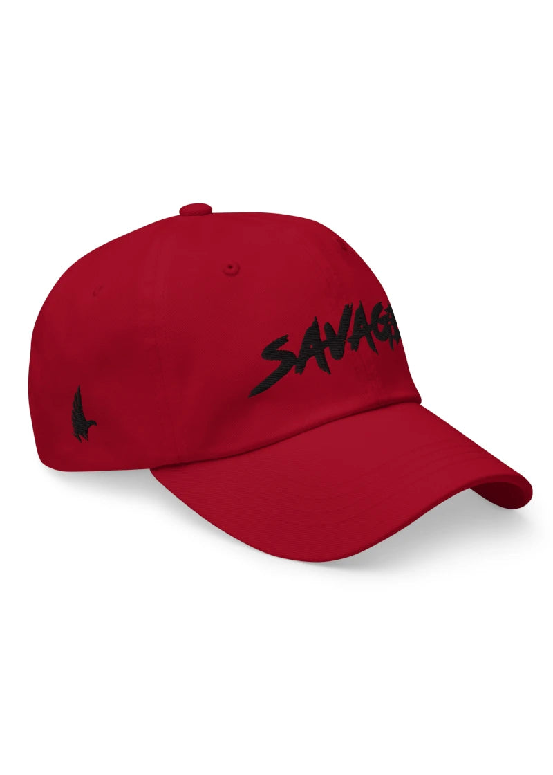 Loyalty Vibes Savage Dad Hat Red Black Adjustable Loyalty Vibes