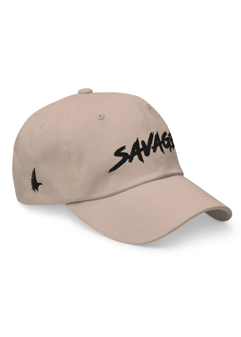 Loyalty Vibes Savage Dad Hat Sandstone Black Adjustable Loyalty Vibes