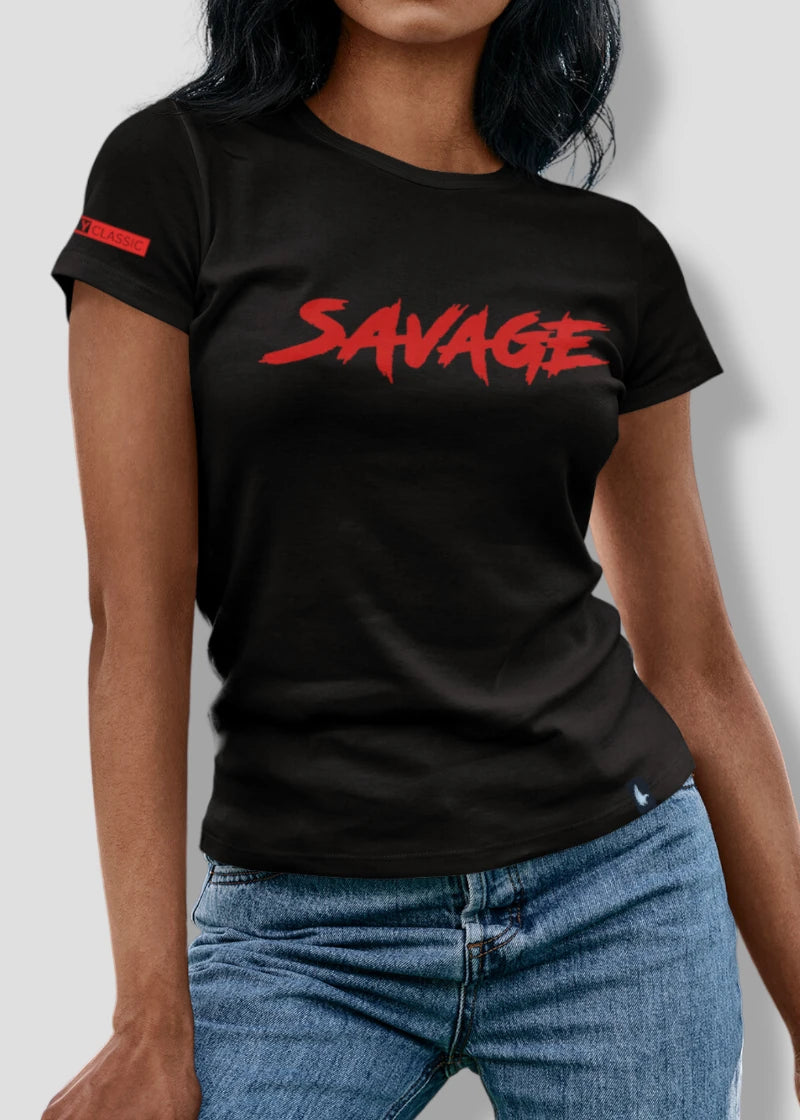 Loyalty Vibes Loyalty Vibes Savage Tee Black Red