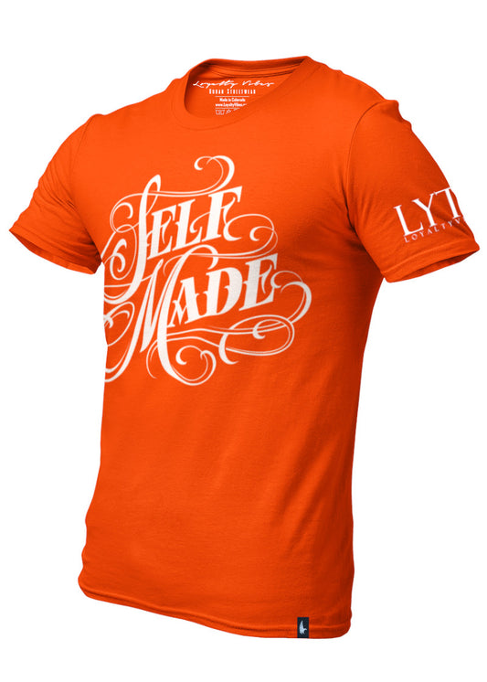 Loyalty Vibes Self Made Streetwear T-Shirt Orange White Loyalty Vibes