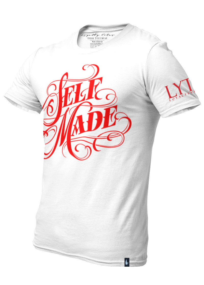 Loyalty Vibes Self Made Streetwear T-Shirt White Red Loyalty Vibes