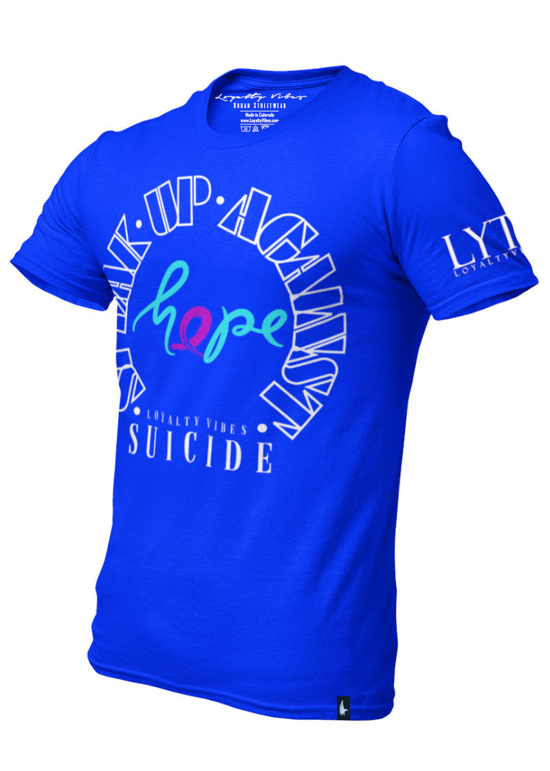 Loyalty Vibes Loyalty Vibes Speak Up Against Suicide T-Shirt Blue