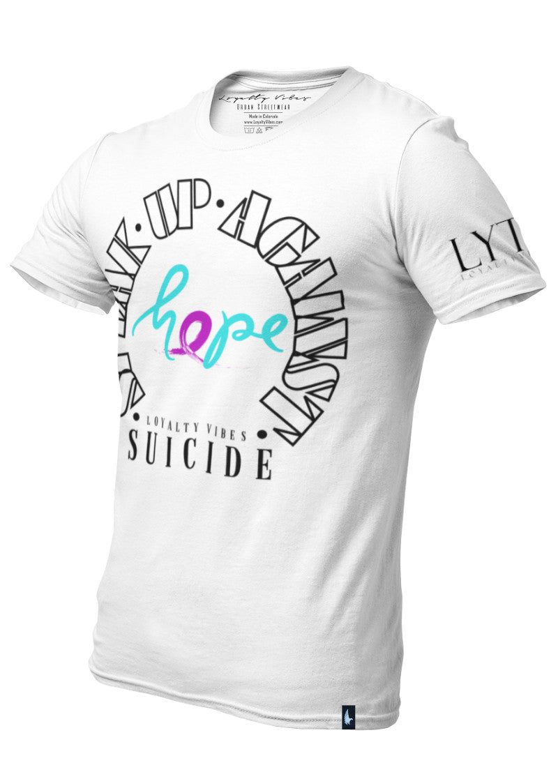 Loyalty Vibes Loyalty Vibes Speak Up Against Suicide T-Shirt White