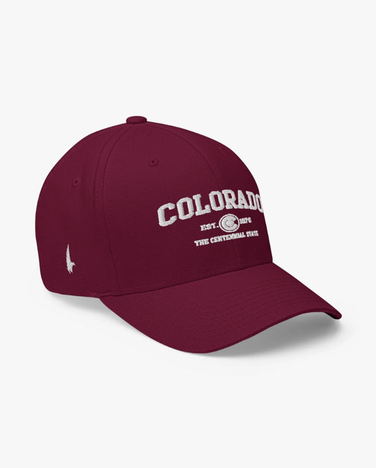 Loyalty Vibes Sportswear Colorado Fitted Hat Maroon Loyalty Vibes