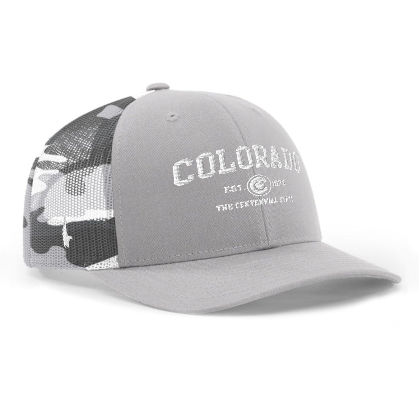 Loyalty Vibes Sportswear Colorado Trucker Hat Grey Camo White OS Loyalty Vibes