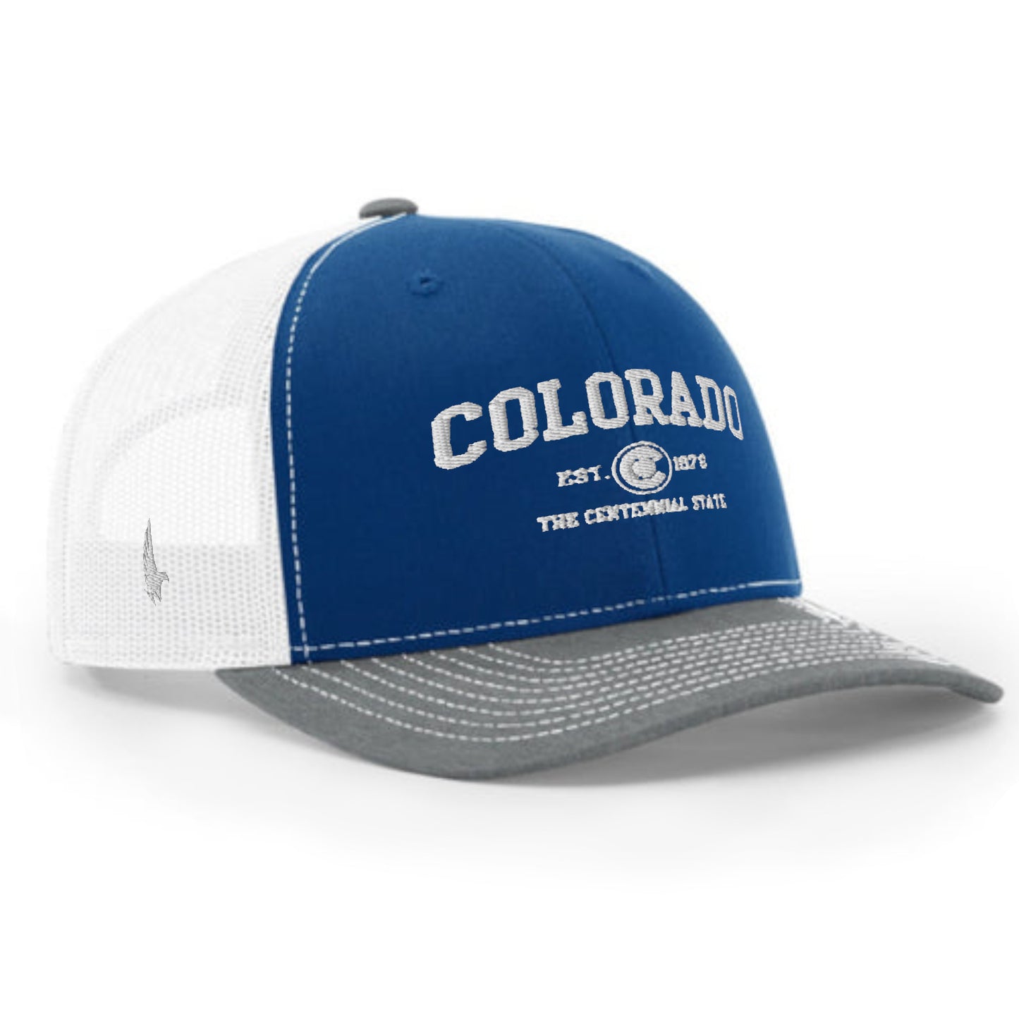 Loyalty Vibes Sportswear Colorado Trucker Hat White Blue Grey White OS Loyalty Vibes