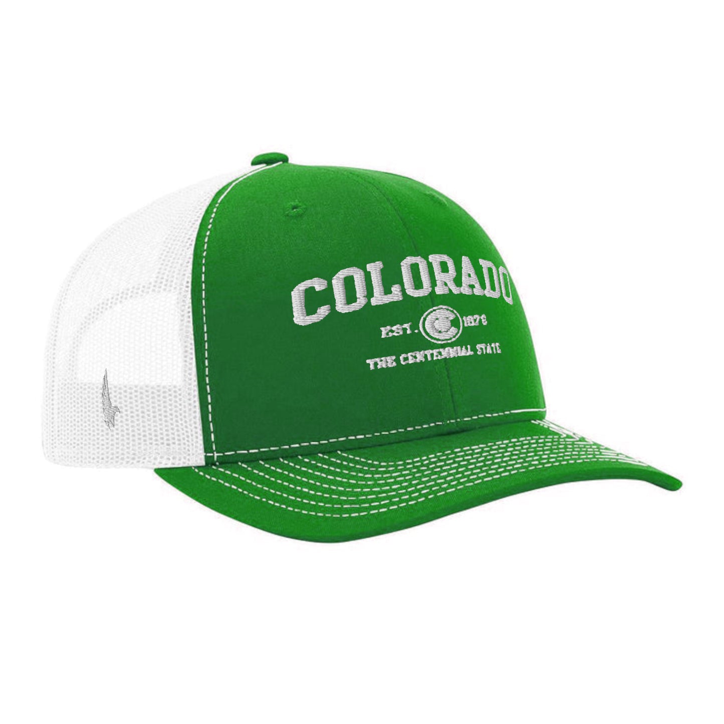 Loyalty Vibes Sportswear Colorado Trucker Hat White Green OS Loyalty Vibes