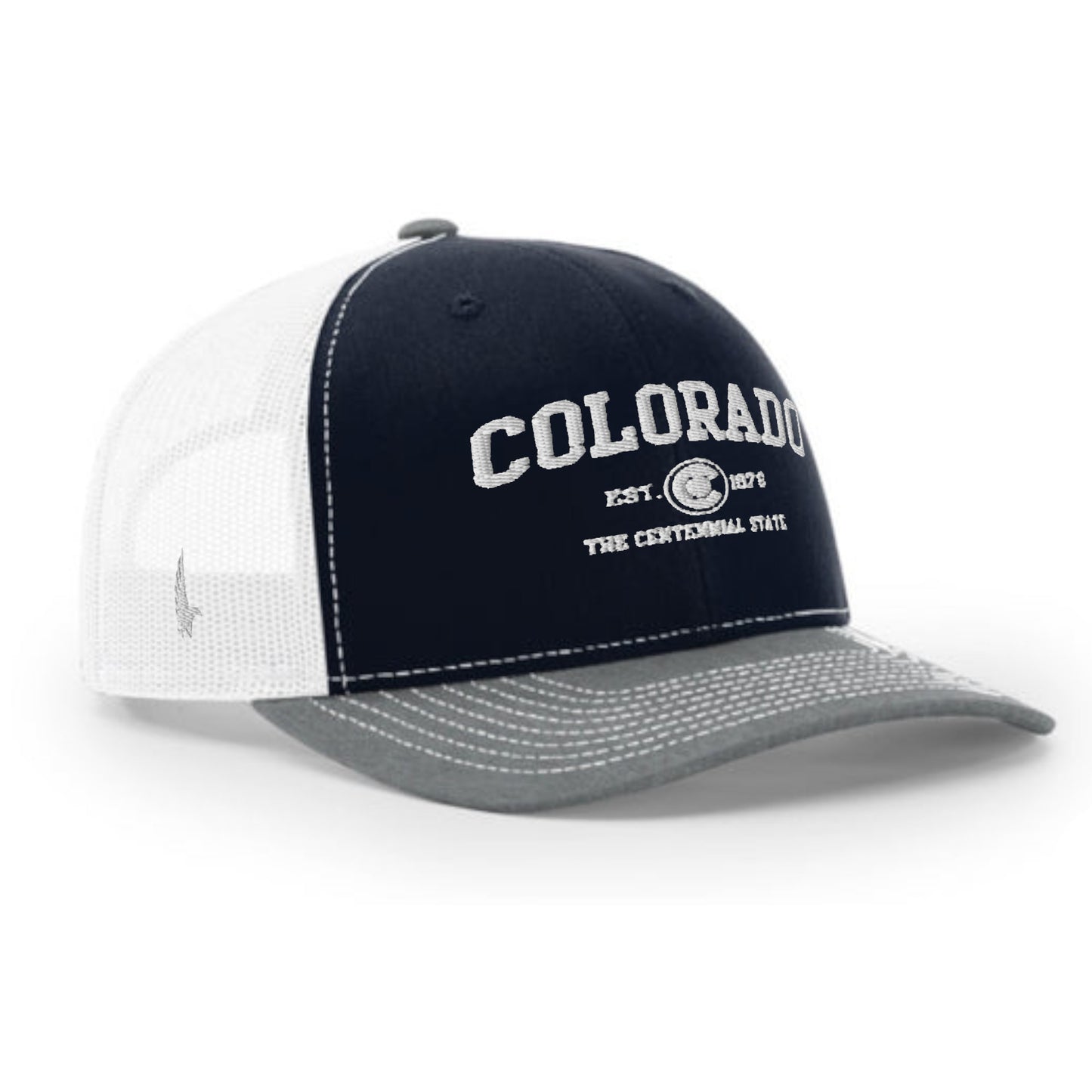 Loyalty Vibes Sportswear Colorado Trucker Hat White Navy Blue Grey OS Loyalty Vibes