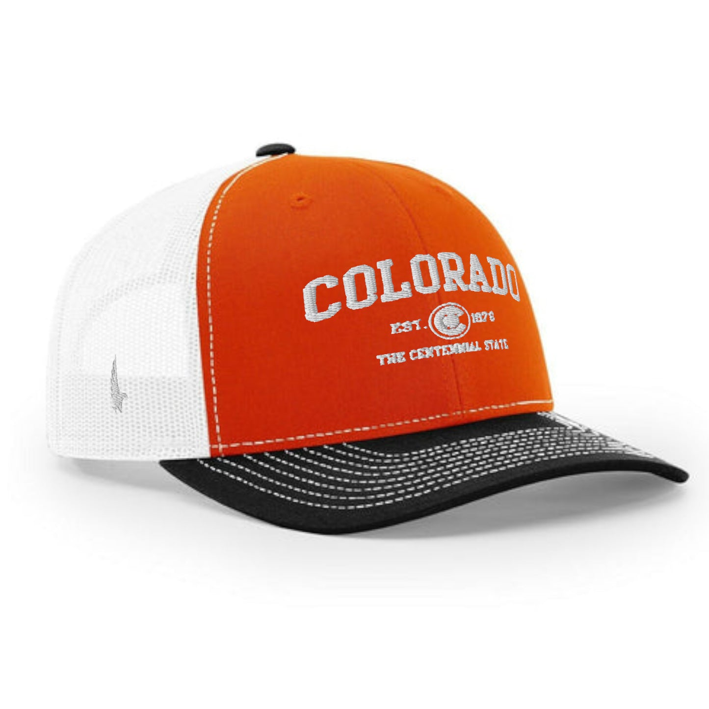 Loyalty Vibes Sportswear Colorado Trucker Hat White Orange Black White OS Loyalty Vibes