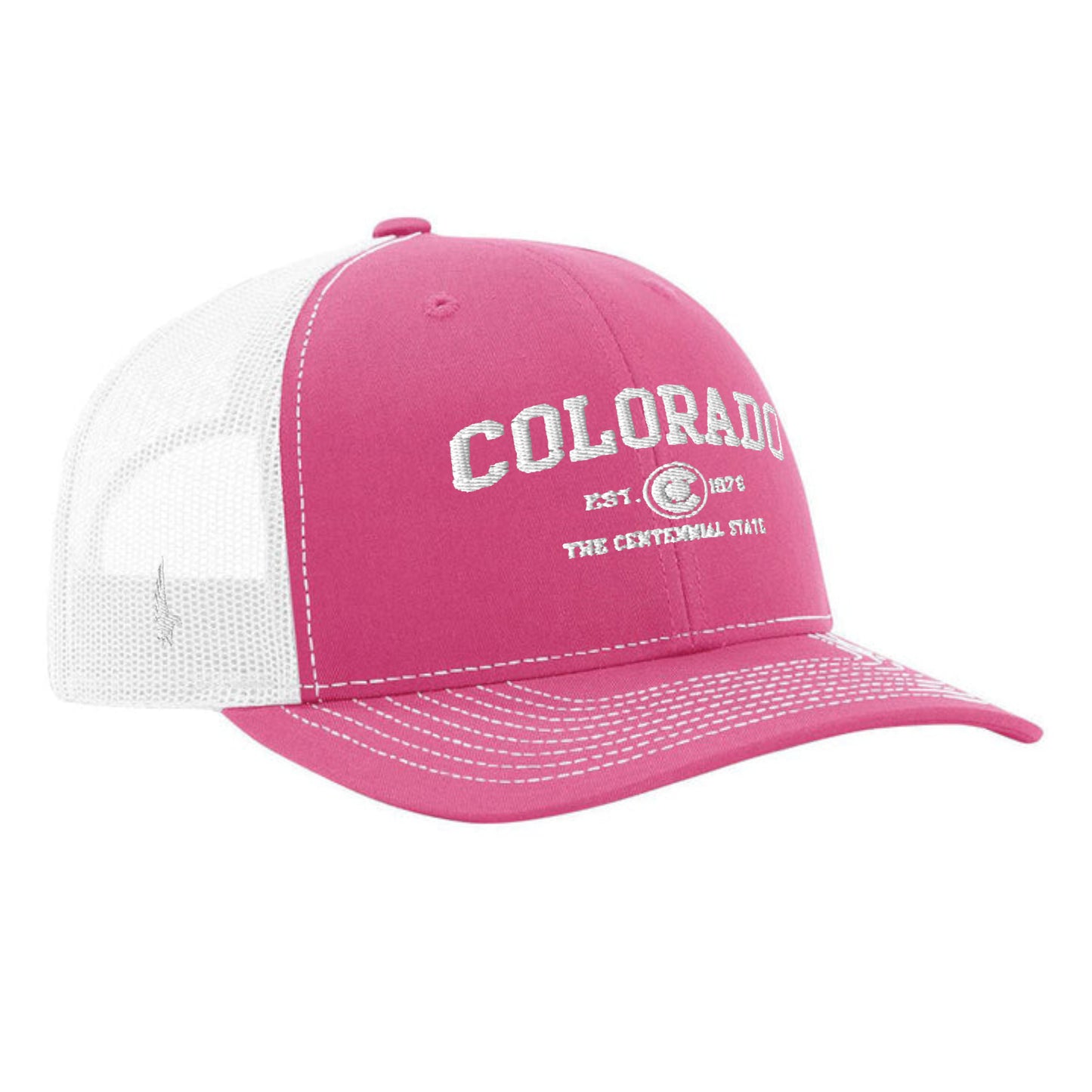 Loyalty Vibes Sportswear Colorado Trucker Hat White Pink OS Loyalty Vibes