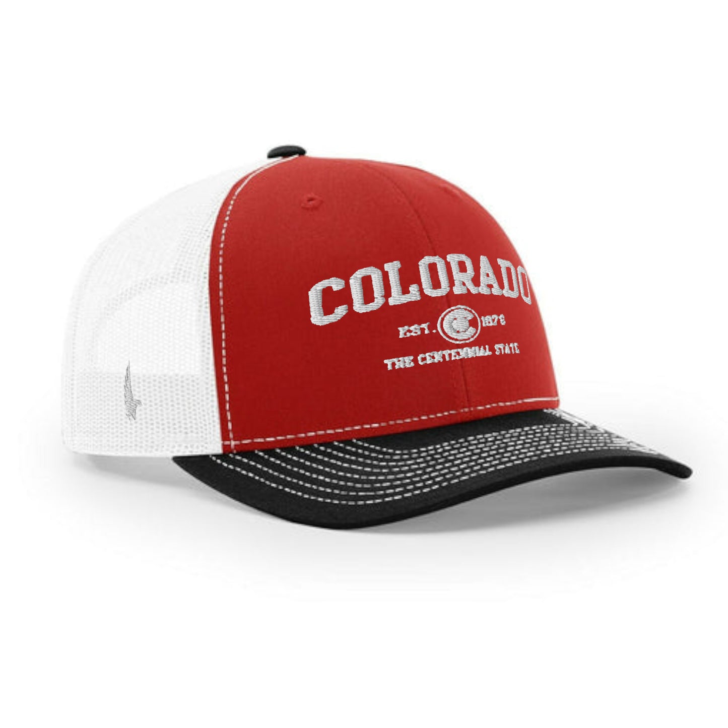 Loyalty Vibes Sportswear Colorado Trucker Hat White Red Black OS Loyalty Vibes