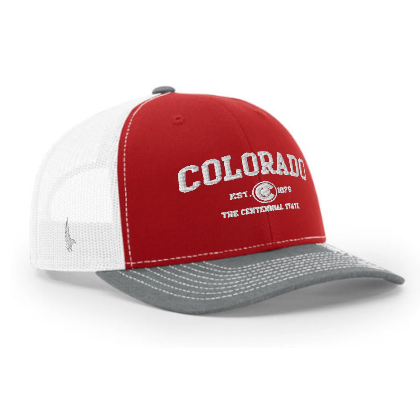 Loyalty Vibes Sportswear Colorado Trucker Hat White Red Grey OS Loyalty Vibes