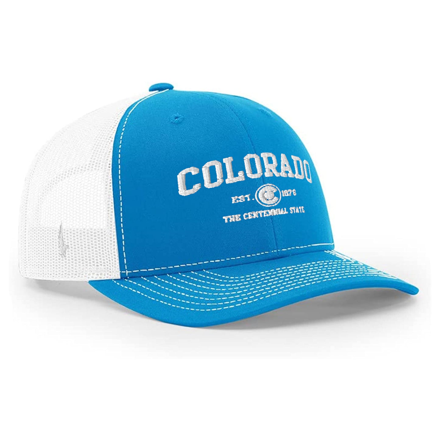 Loyalty Vibes Sportswear Colorado Trucker Hat White Urban Blue OS Loyalty Vibes