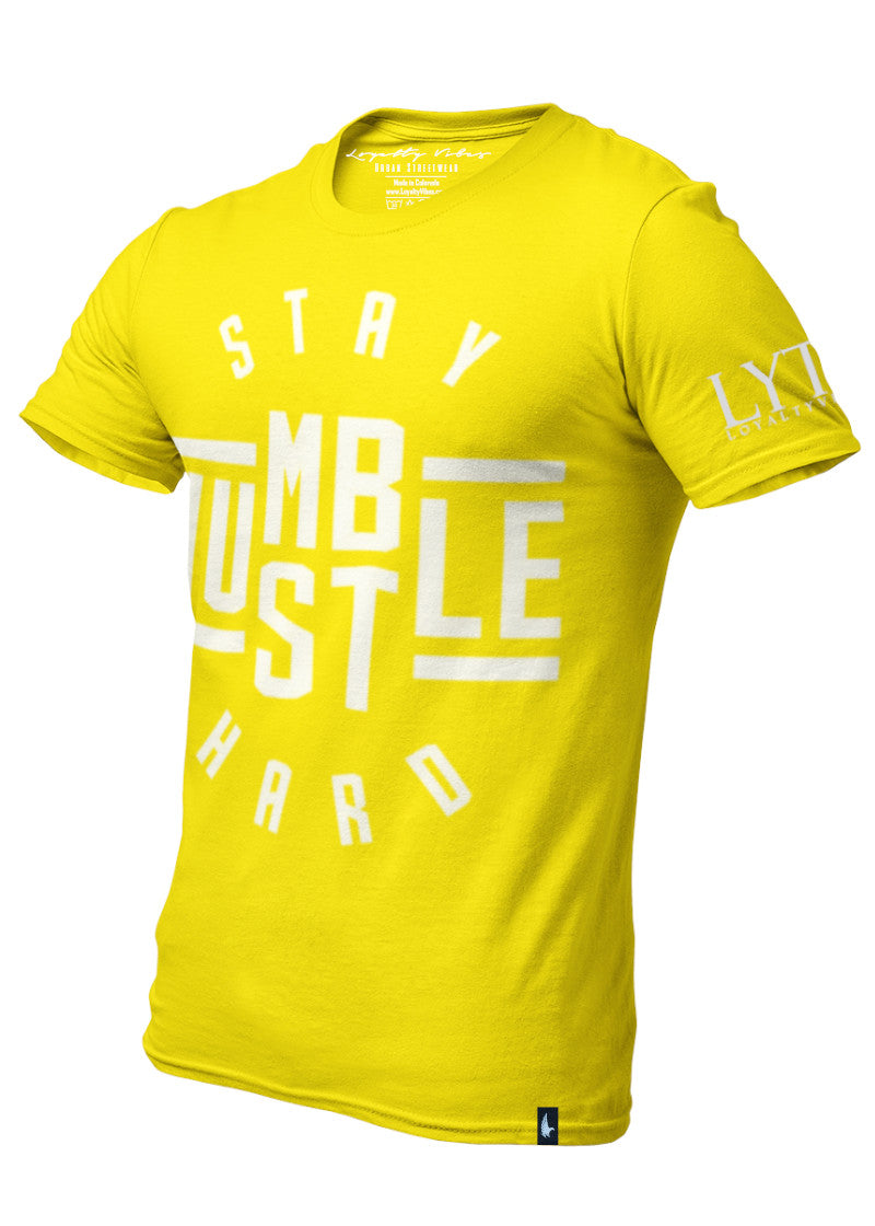 Loyalty Vibes Stay Humble Hustle Hard Graphic Tee Tiger Yellow Loyalty Vibes