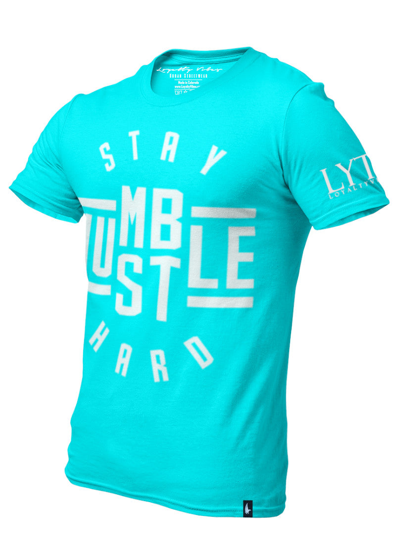 Loyalty Vibes Stay Humble Hustle Hard Graphic Tee Urban Blue Loyalty Vibes