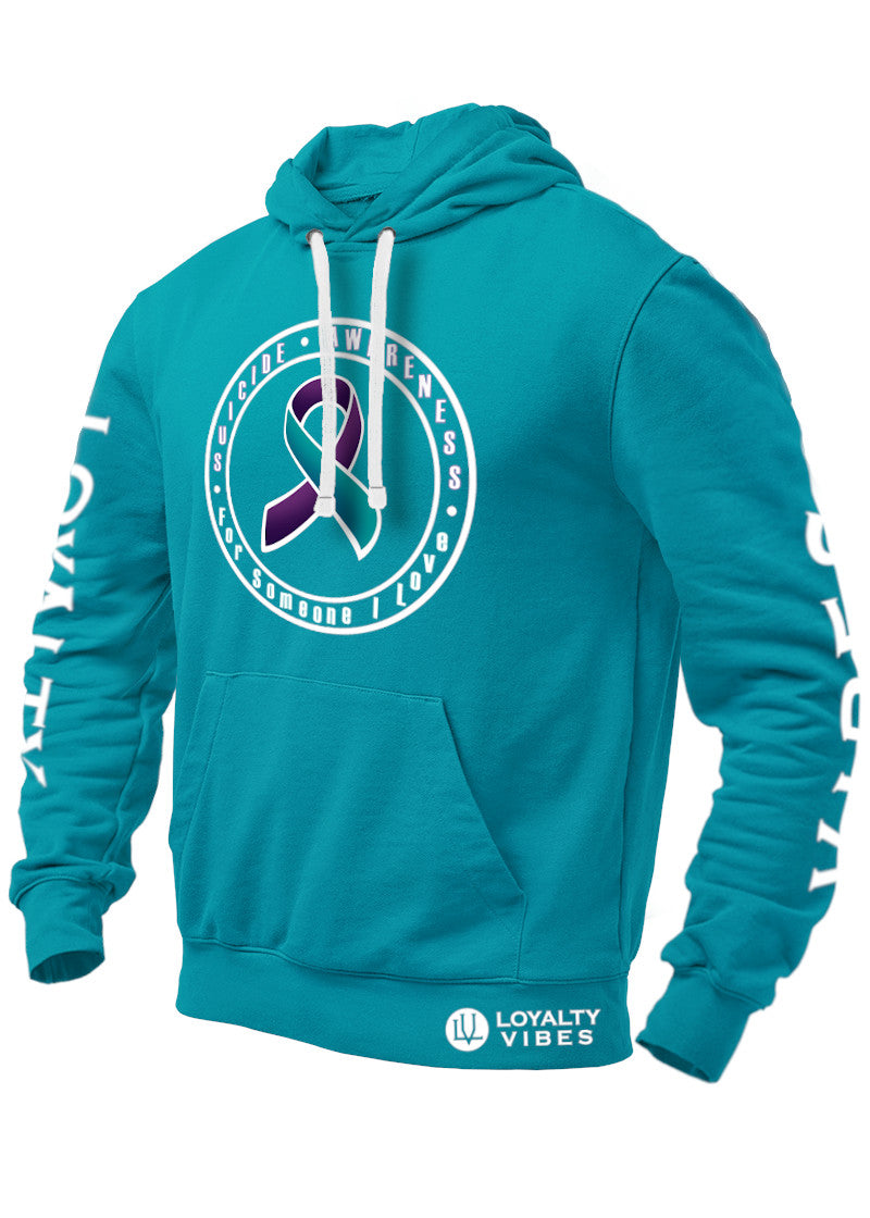 Loyalty Vibes Loyalty Vibes Suicide Awareness Prevention Graphic Hoodie Urban Blue White