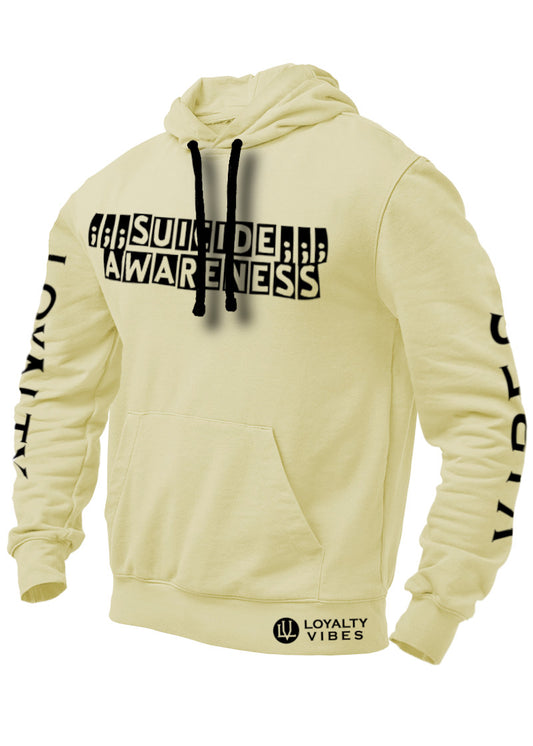 Loyalty Vibes Suicide Awareness Graphic Hoodie Sandstone Black Loyalty Vibes