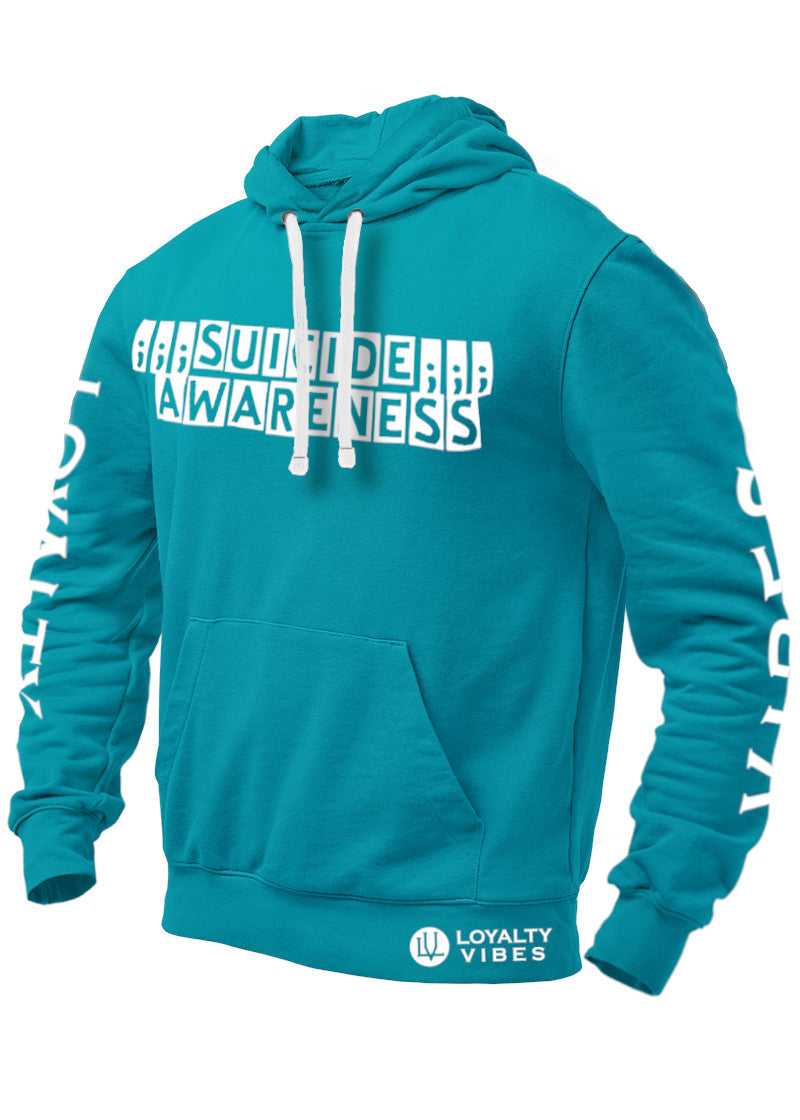 Loyalty Vibes Suicide Awareness Graphic Hoodie Urban Blue Loyalty Vibes