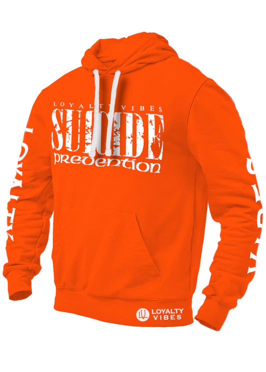 Loyalty Vibes Suicide Prevention Hoodie Orange Loyalty Vibes
