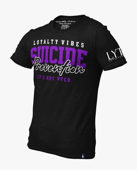 Loyalty Vibes Suicide Prevention Not Over T-Shirt Black Purple Loyalty Vibes