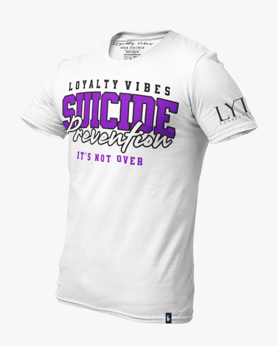 Loyalty Vibes Suicide Prevention Not Over T-Shirt White Purple Loyalty Vibes