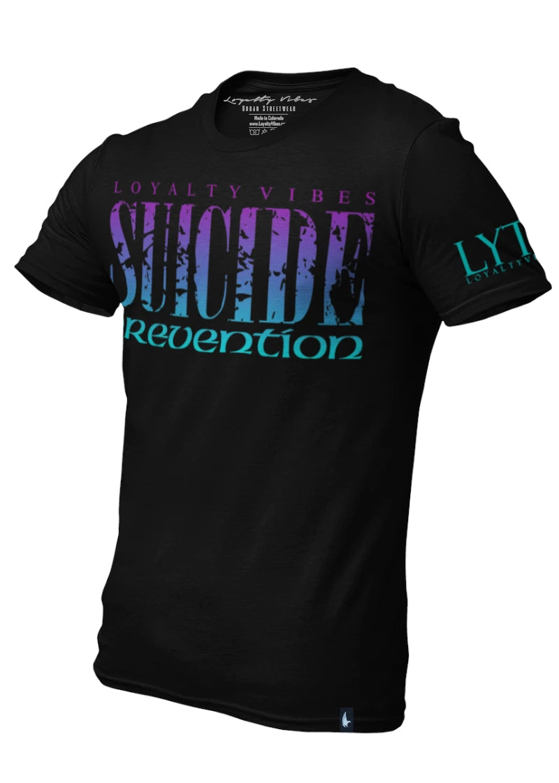 Suicide Prevention T-Shirt Black/Teal/Purple - Loyalty Vibes