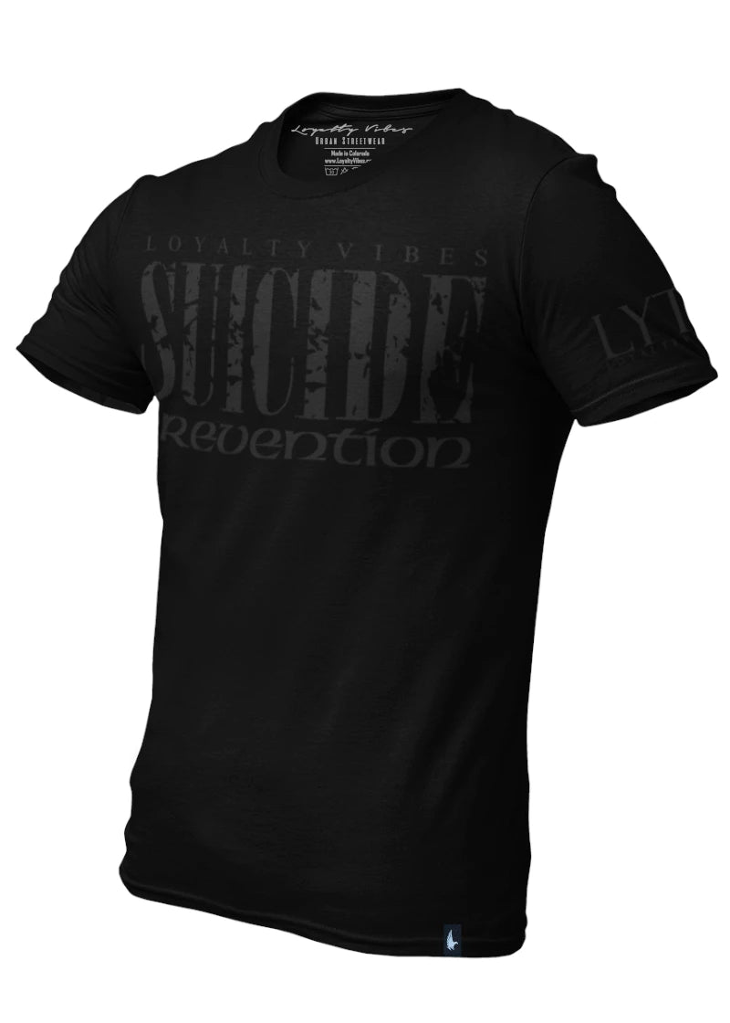 Suicide Prevention T-Shirt Blackout - Loyalty Vibes