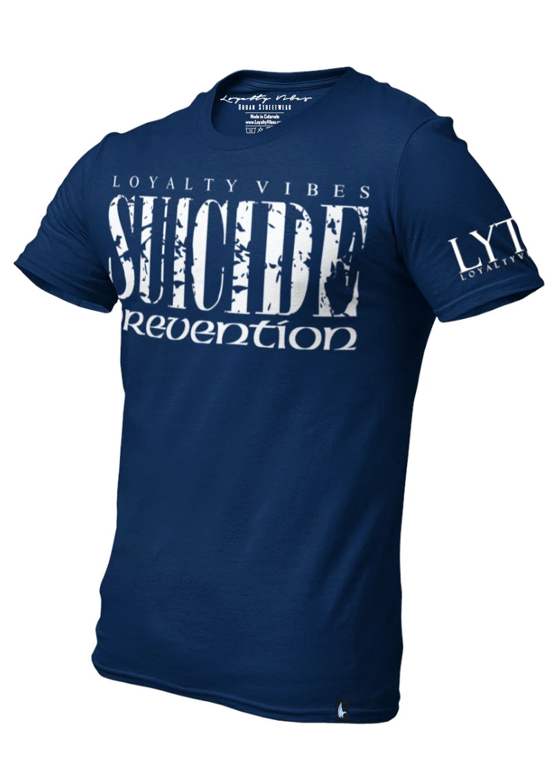 Suicide Prevention T-Shirt Navy Blue - Loyalty Vibes