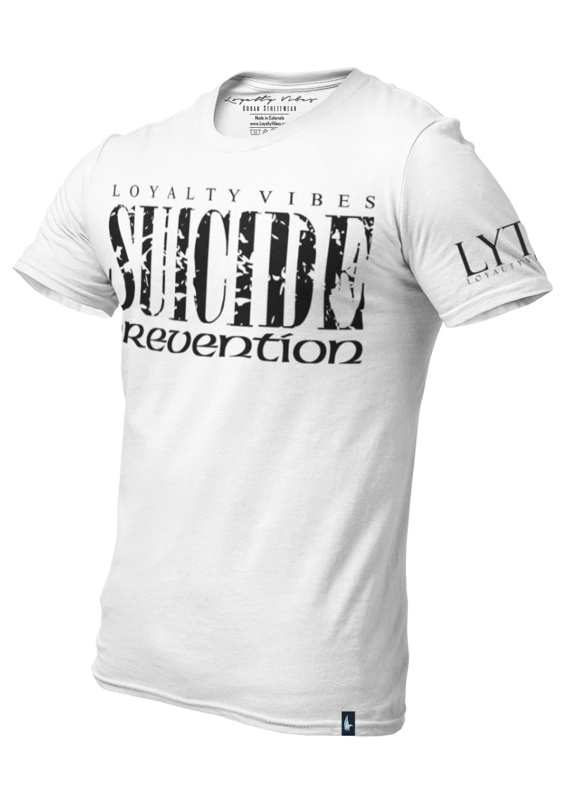 Suicide Prevention T-Shirt White - Loyalty Vibes