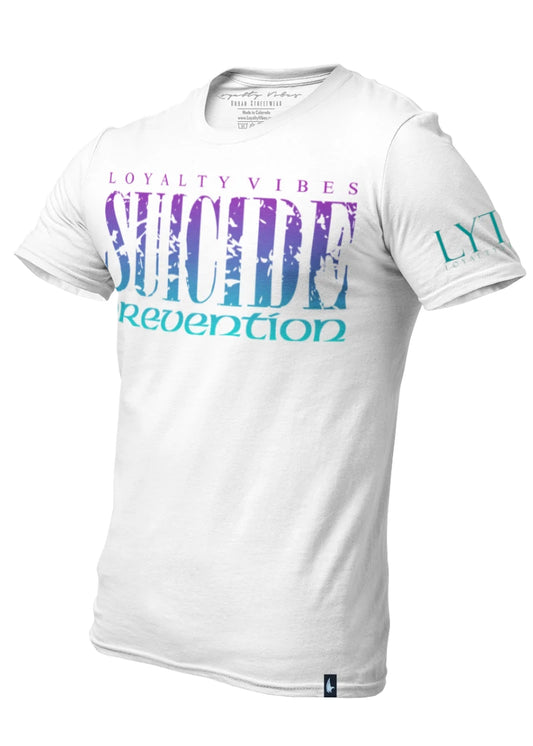 Loyalty Vibes Suicide Prevention T-Shirt White Teal Purple Loyalty Vibes