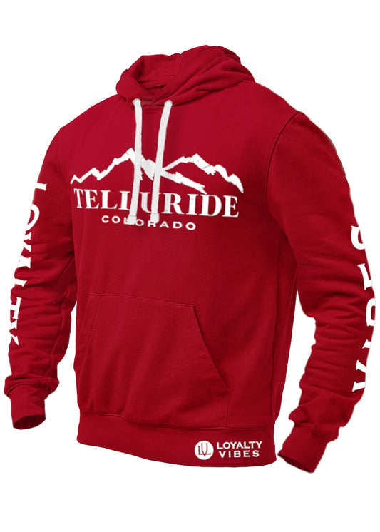 Loyalty Vibes Telluride Colorado Hoodie Maroon Loyalty Vibes
