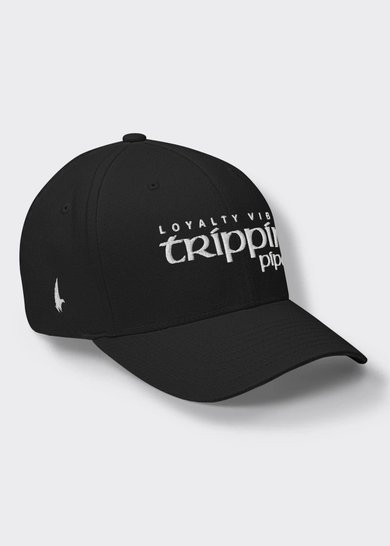 Loyalty Vibes Trippin Pipe Fitted Hat Black Loyalty Vibes