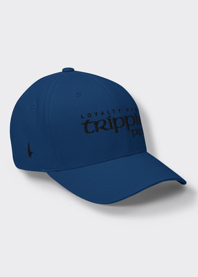 Loyalty Vibes Trippin Pipe Fitted Hat Blue Black Loyalty Vibes