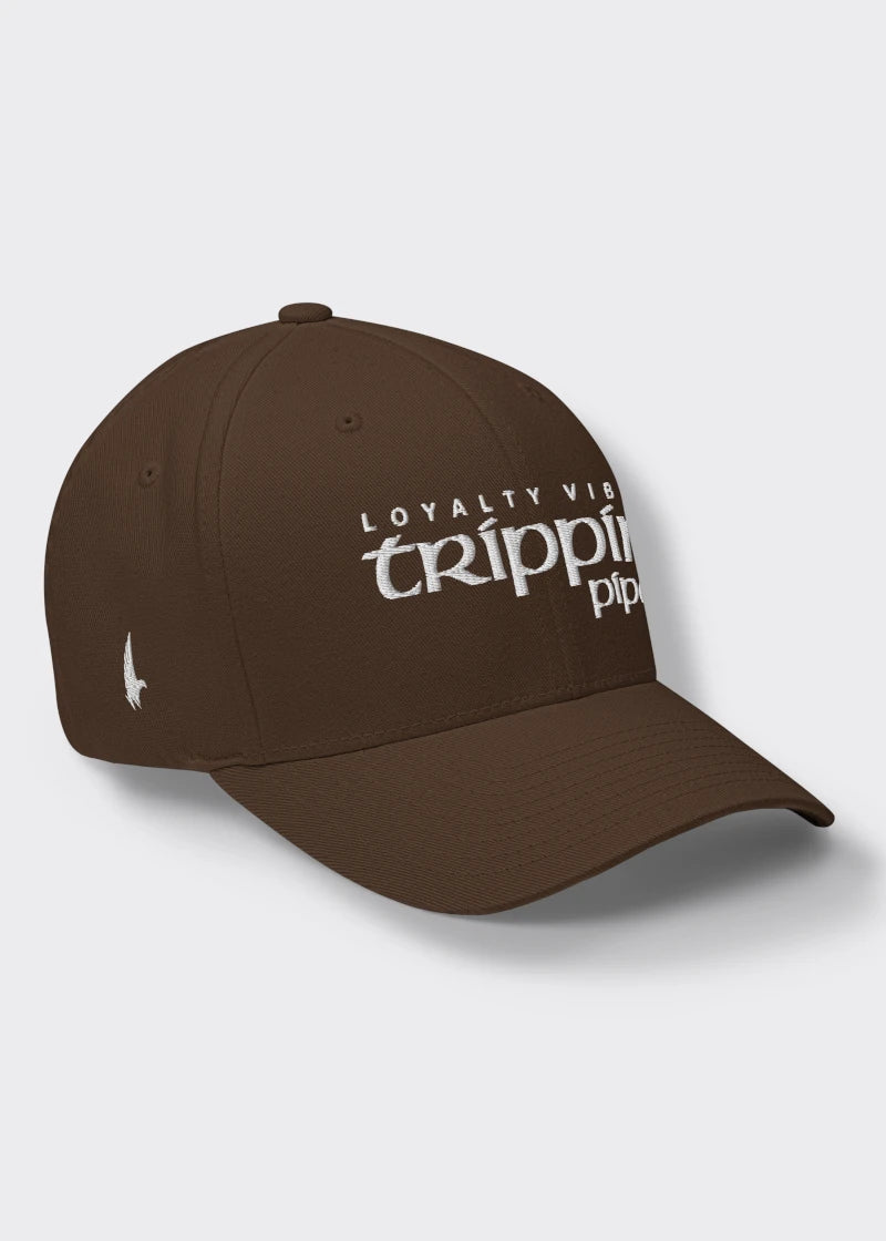 Loyalty Vibes Trippin Pipe Fitted Hat Brown Loyalty Vibes