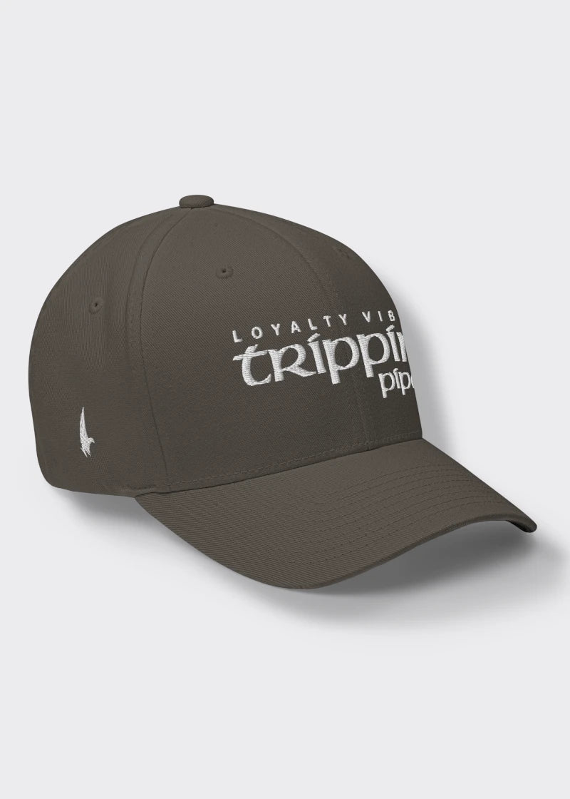 Loyalty Vibes Trippin Pipe Fitted Hat Charcoal Grey Loyalty Vibes