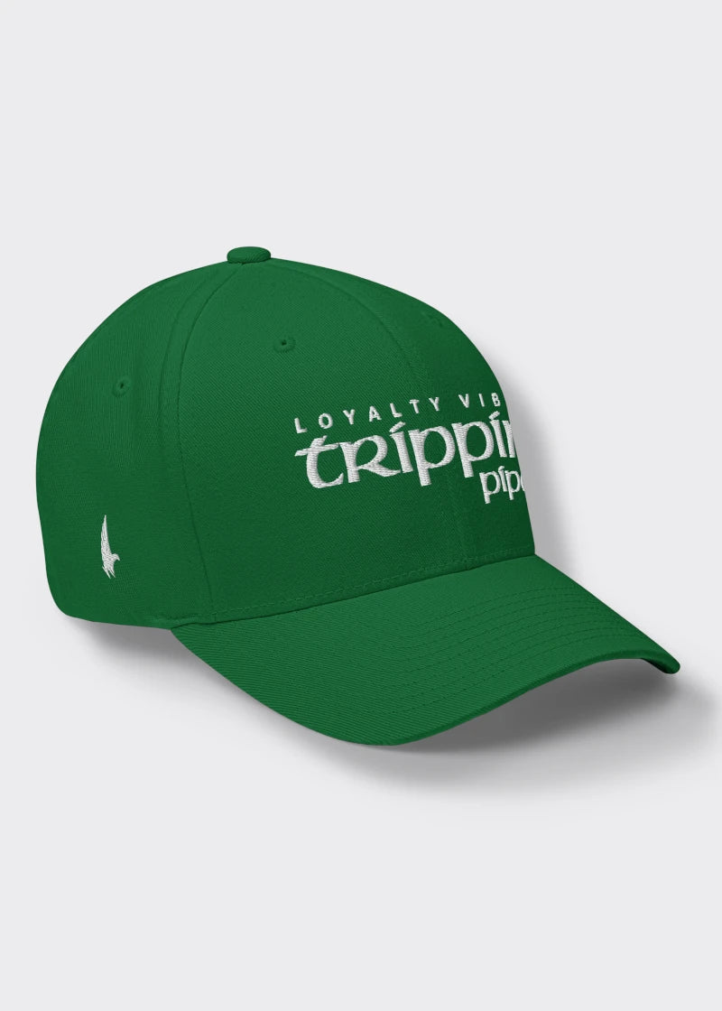 Loyalty Vibes Trippin Pipe Fitted Hat Green Loyalty Vibes
