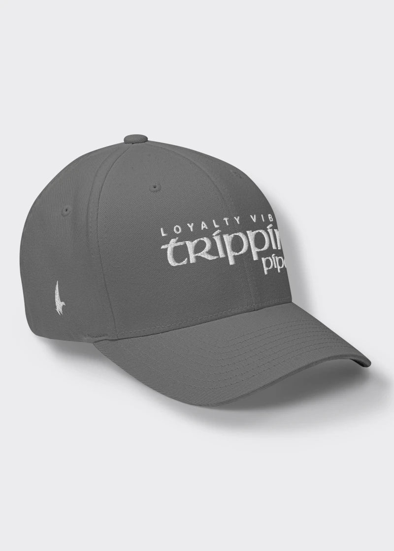 Loyalty Vibes Trippin Pipe Fitted Hat Grey Loyalty Vibes