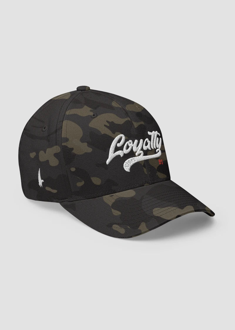 Varsity 21 Fitted Hat Black Camo - Loyalty Vibes
