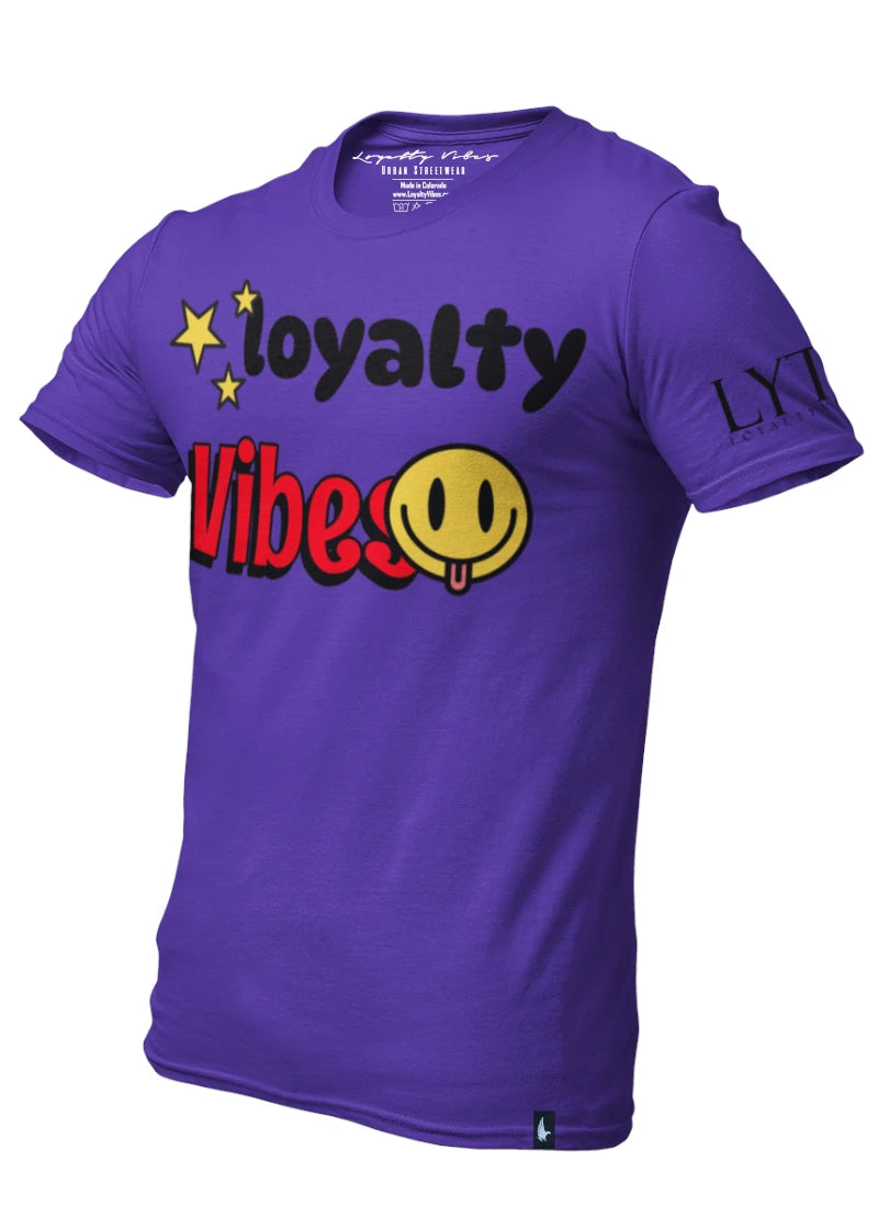 Loyalty Vibes Vitals Streetwear T-Shirt Purple Black Loyalty Vibes