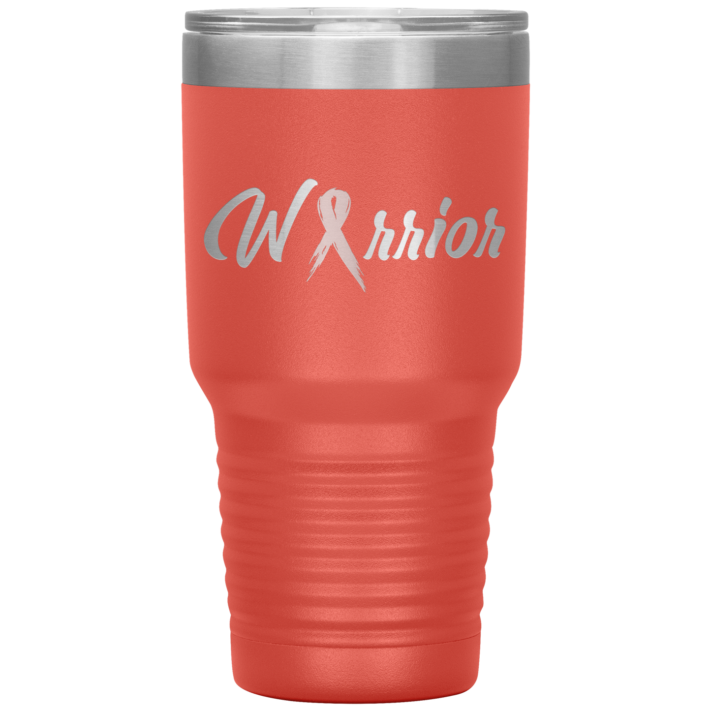 Breast Cancer Warrior Tumbler Coral 30oz. Stainless Steel - Loyalty Vibes