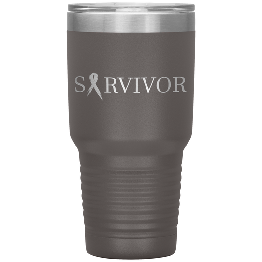 A Cancer Survivor Tumbler Pewter Loyalty Vibes