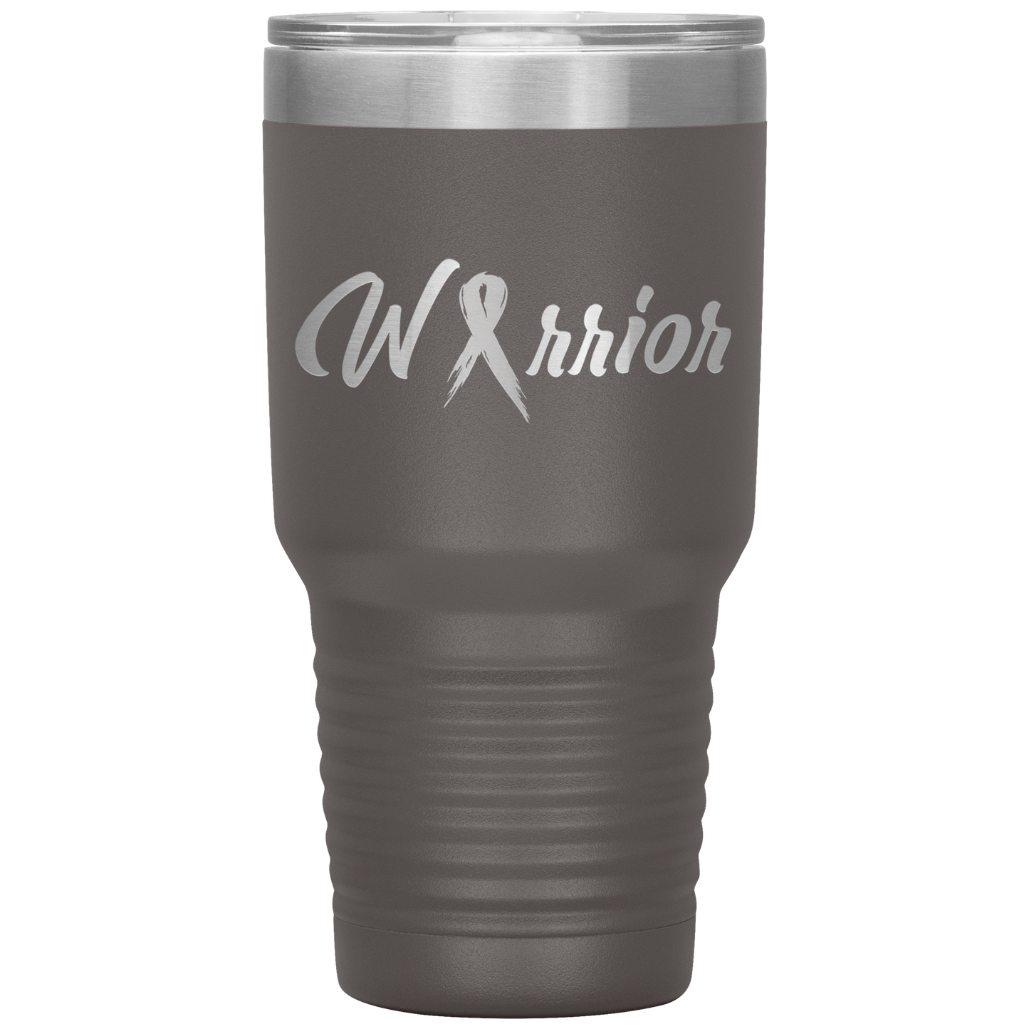 Breast Cancer Warrior Tumbler Pewter 30oz. Stainless Steel - Loyalty Vibes