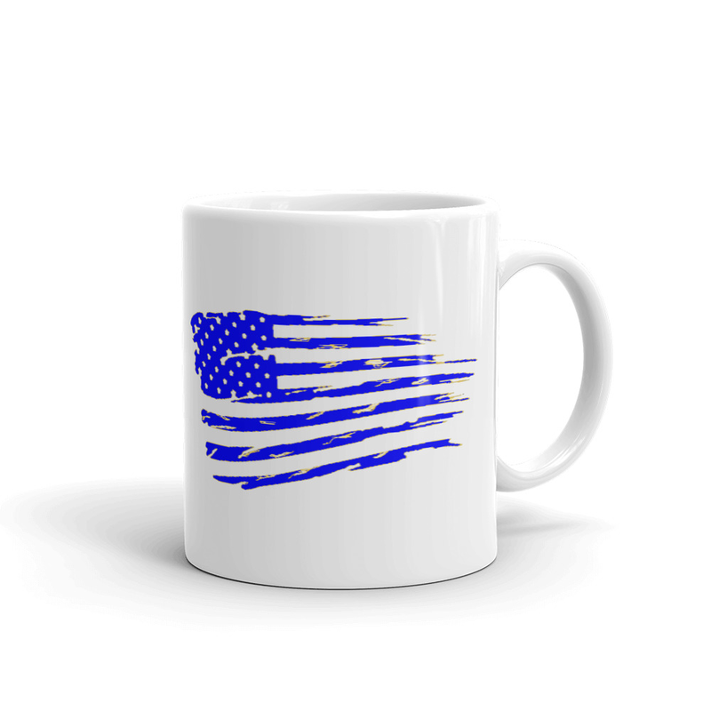 Blue US Flag Coffee Mug Loyalty Vibes