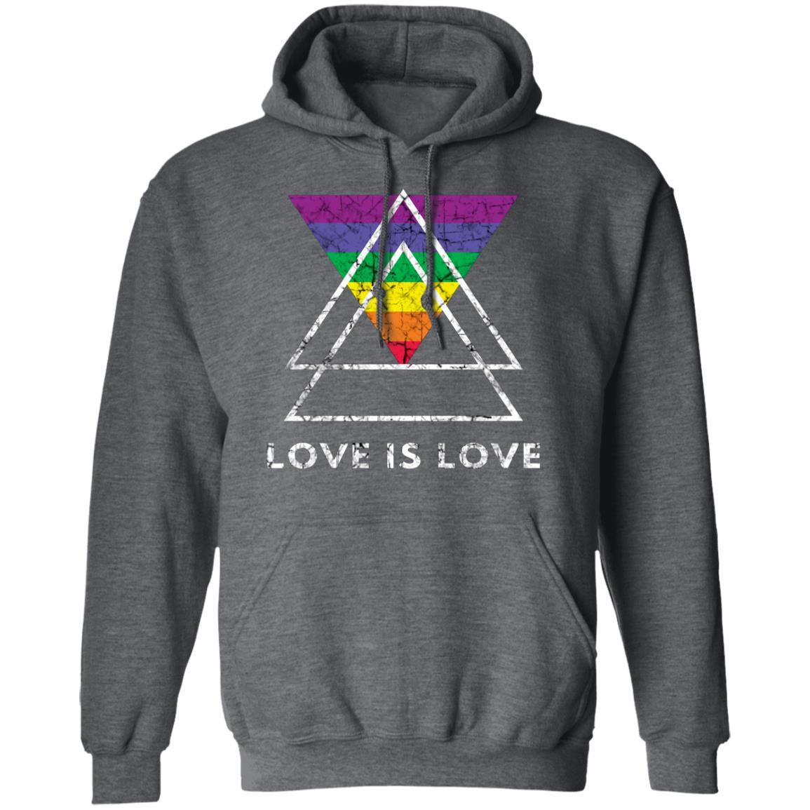 LGBT Love Is Love Pullover Hoodie Dark Heather Loyalty Vibes