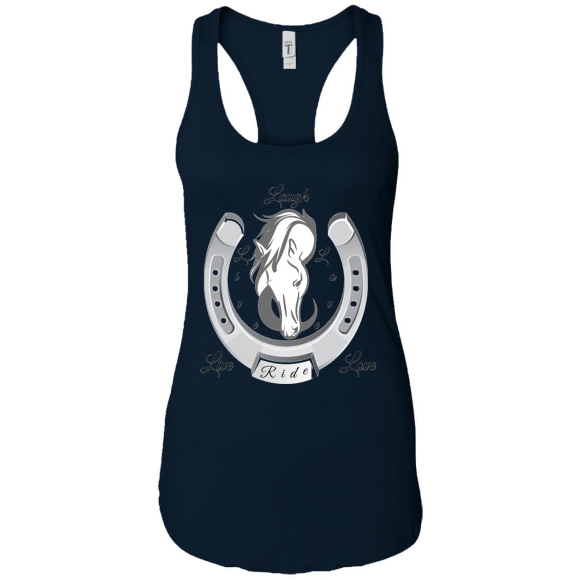 Live Laugh Love Ride Racerback Tank Top For Women Navy Loyalty Vibes