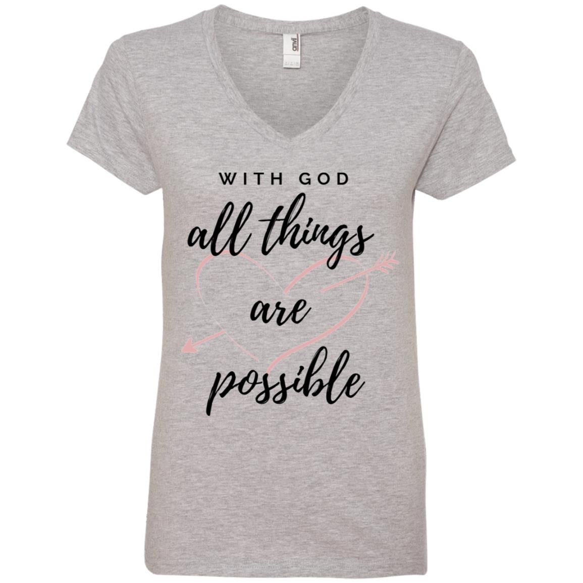 Lerae Spiritual V-Neck T-Shirt Grey Loyalty Vibes